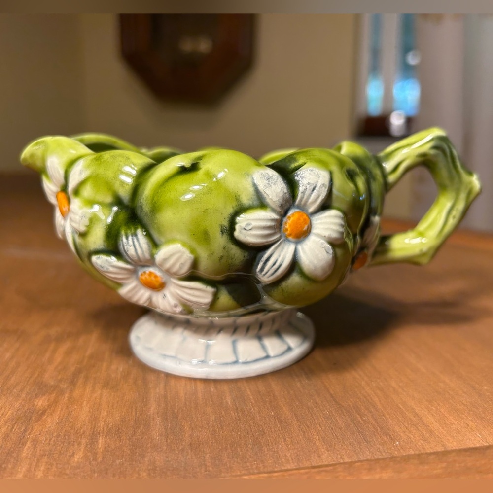 1967 Inarco Green Apple Tree Creamer E-2865 Japan Vintage Mid-Century Modern